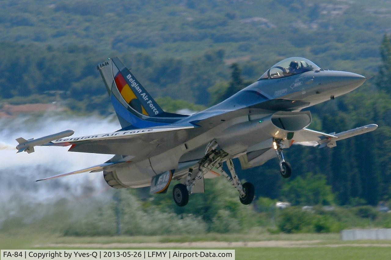 FA-84, 1980 SABCA F-16AM Fighting Falcon C/N 6H-84, Belgian Air Force General Dynamics SABCA F-16AM  Fighting Falcon, Take-off Rwy 34, Salon de Provence Air Base 701 (LFMY) Open day 2013