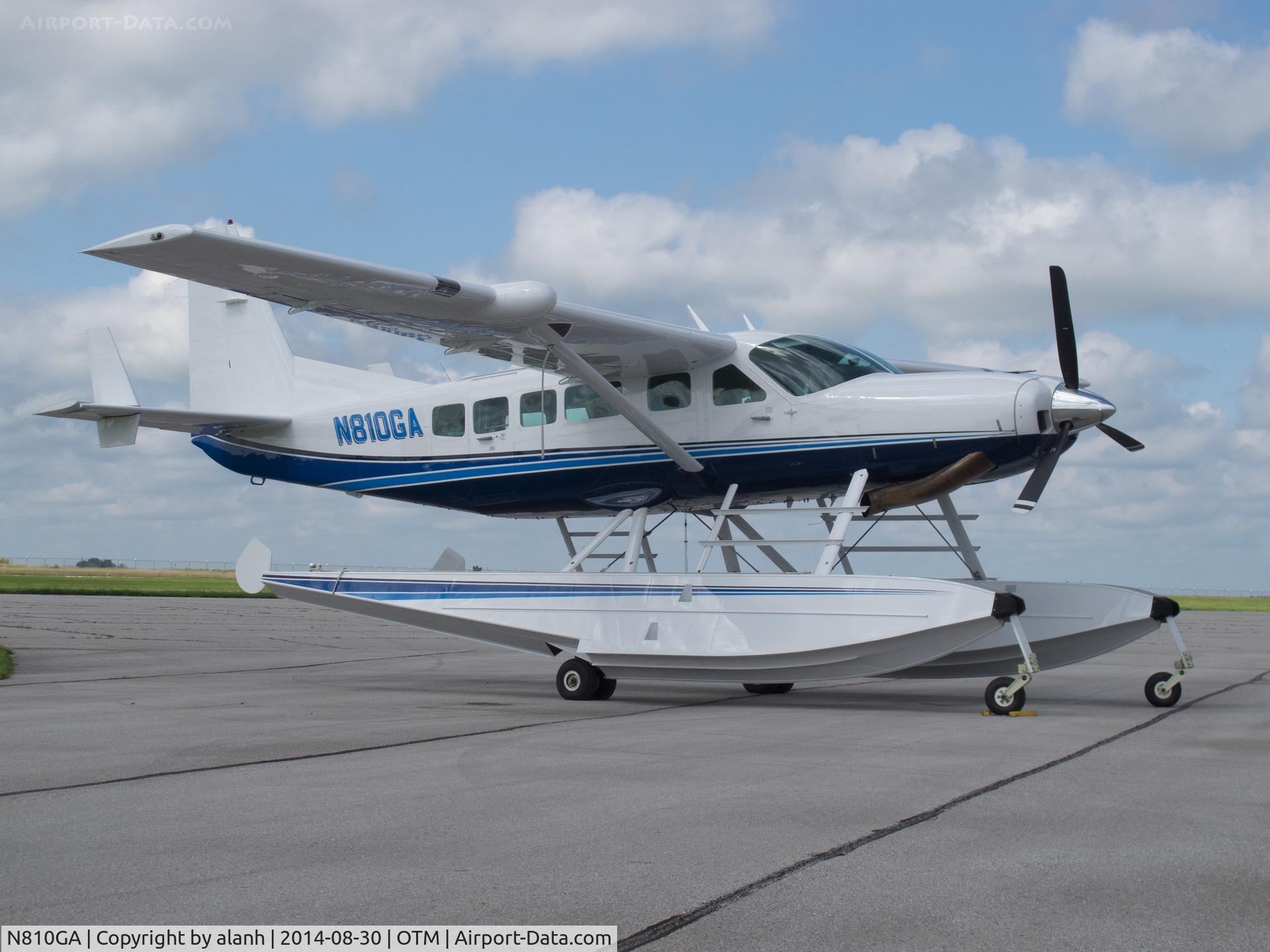 N810GA, 1999 Cessna 208 Caravan I C/N 20800300, On the ramp at Ottumwa, after overflying the waterlogged Antique Airfield