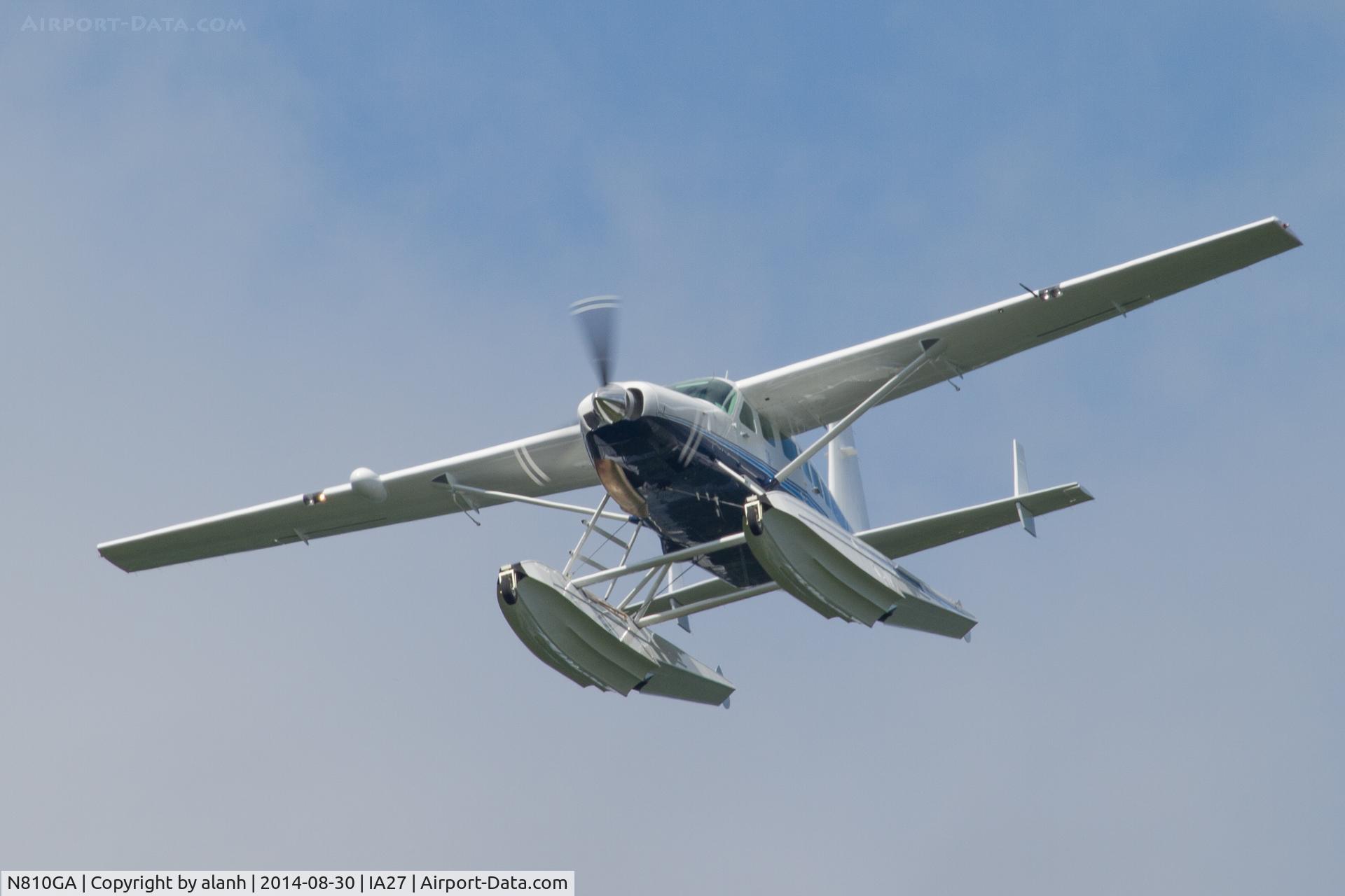 N810GA, 1999 Cessna 208 Caravan I C/N 20800300, Overflying the waterlogged and closed Antique Airfield. Was there serious intent to land or was it just a humorous comment on the state of the runway?