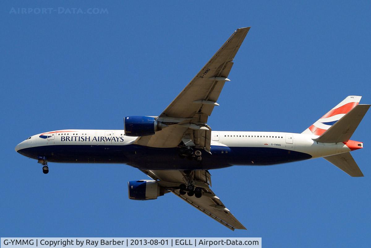 G-YMMG, 2000 Boeing 777-236/ER C/N 30308, Boeing 777-236ER [30308] (British Airways) Home~G 01/08/2013. On approach 27R.