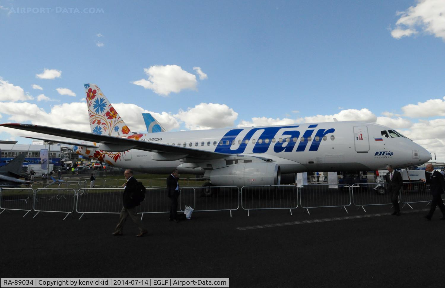 RA-89034, 2014 Sukhoi SSJ 100-95BLR C/N 95062, On static display at FIA 2014.