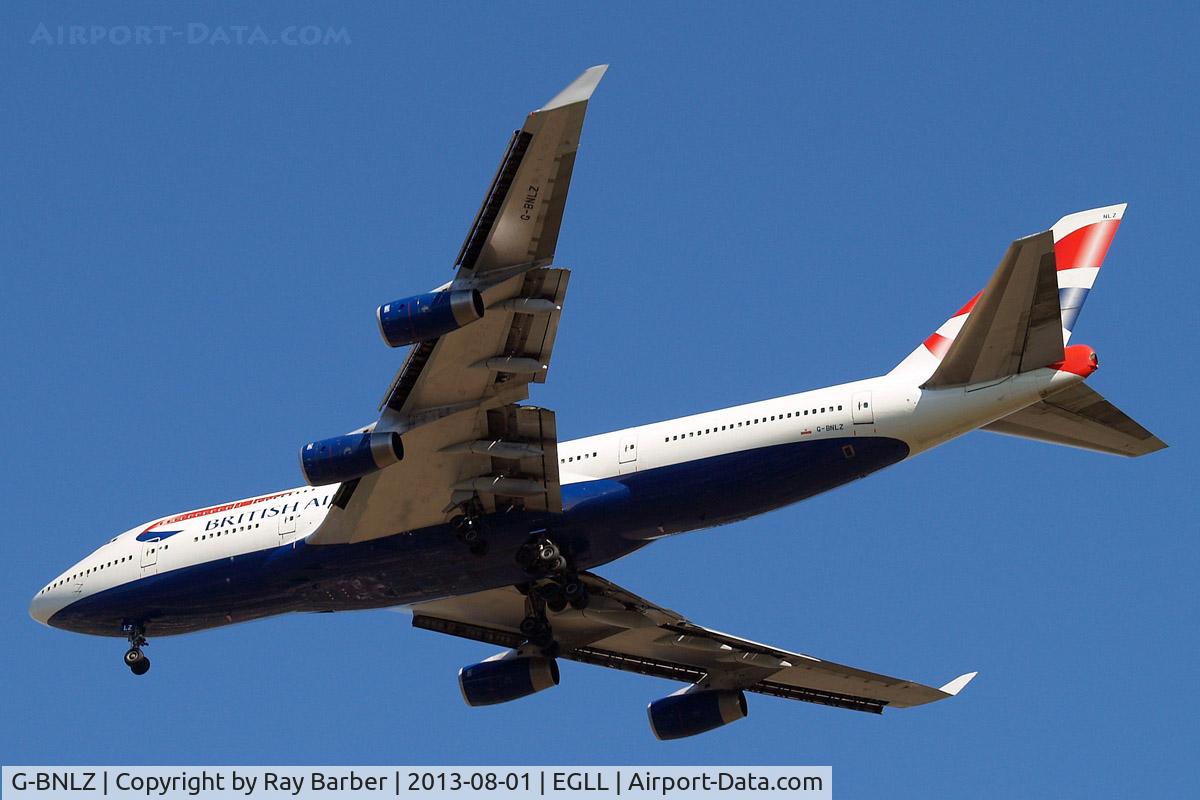 G-BNLZ, 1993 Boeing 747-436 C/N 27091, Boeing 747-436 [27091] (British Airways) Home~G 01/08/2013. On approach 27R.