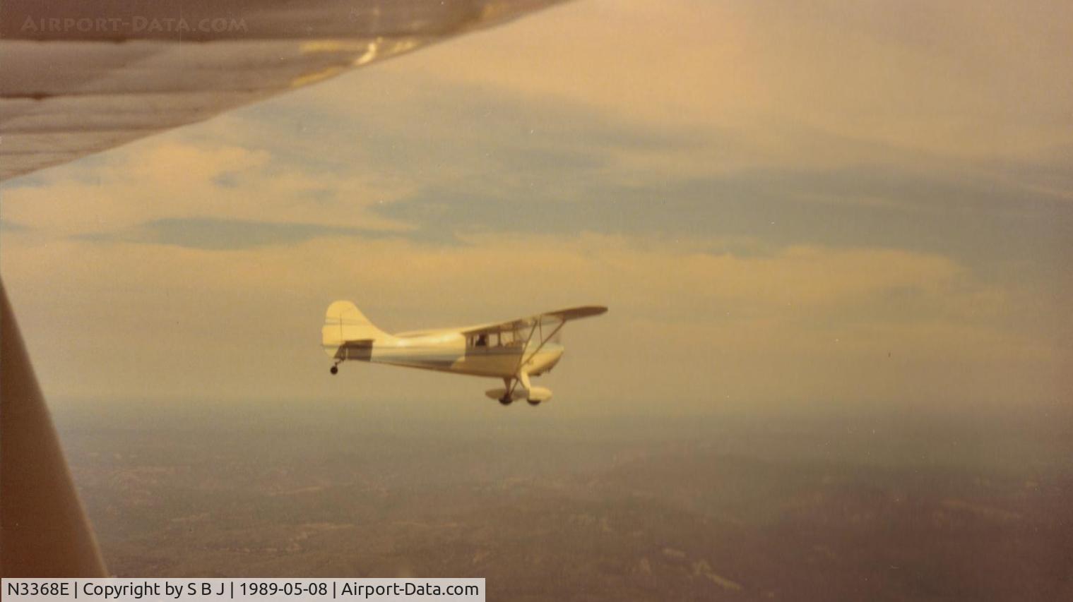 N3368E, 1947 Aeronca 11BC Chief C/N 11BC-1704, 68E in flight near Placerville,Ca. flying to the west.