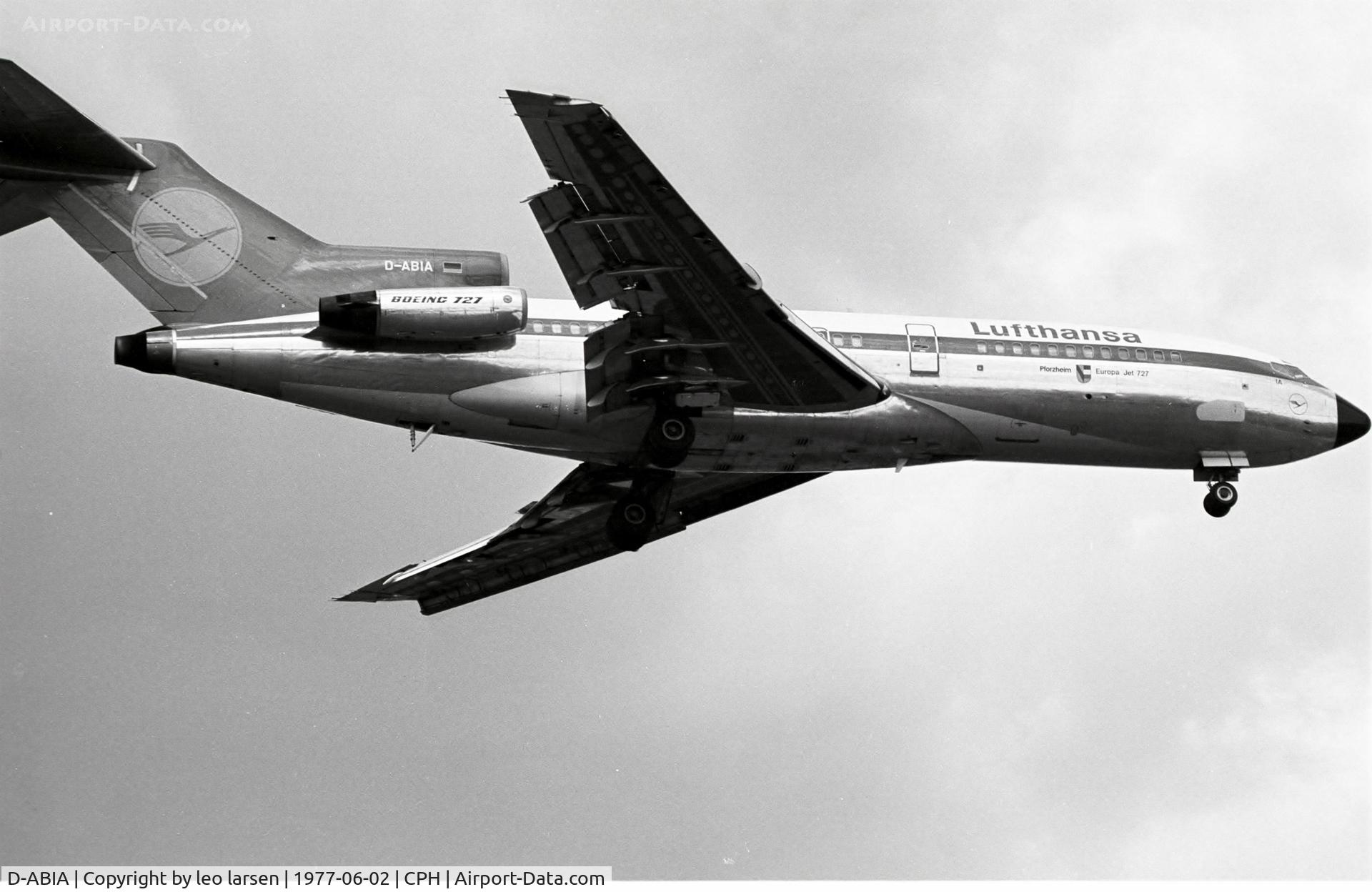 D-ABIA, 1967 Boeing 727-30C C/N 19011, Copenhagen 2.6.77