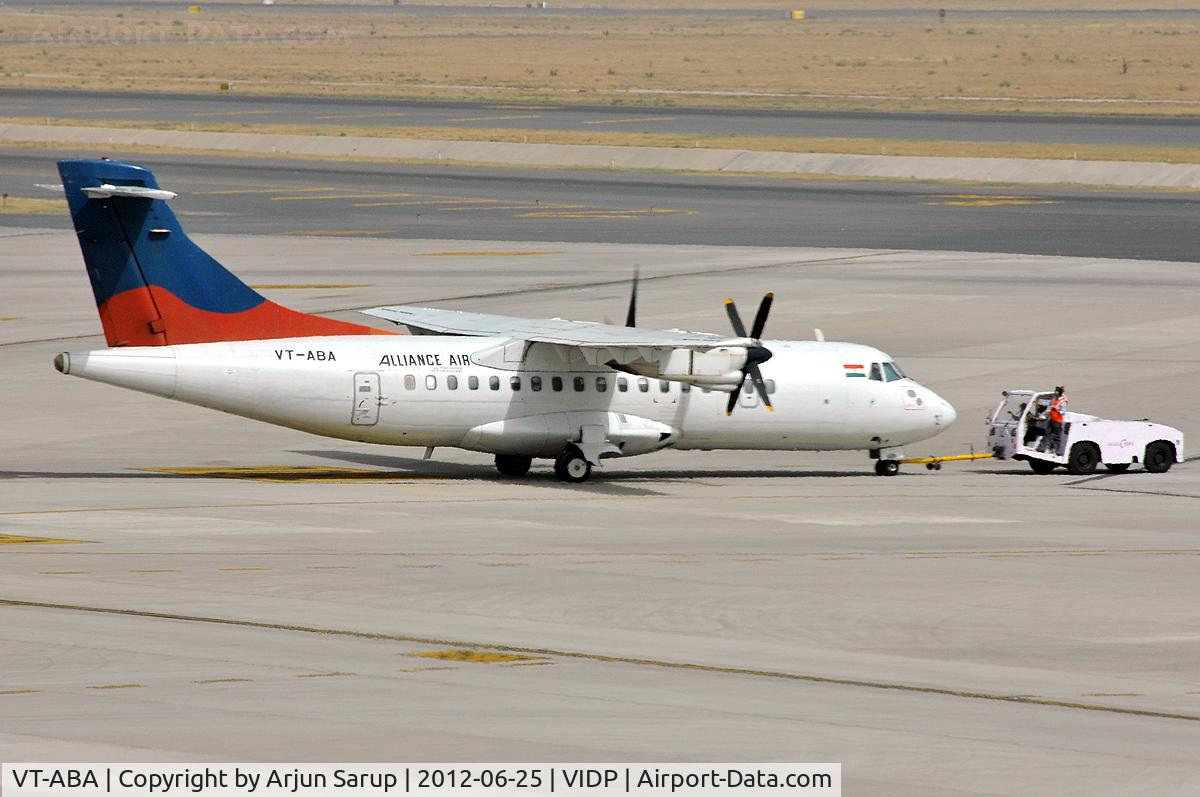 VT-ABA, 1995 ATR 42-320 C/N 390, On the tarmac at Delhi.