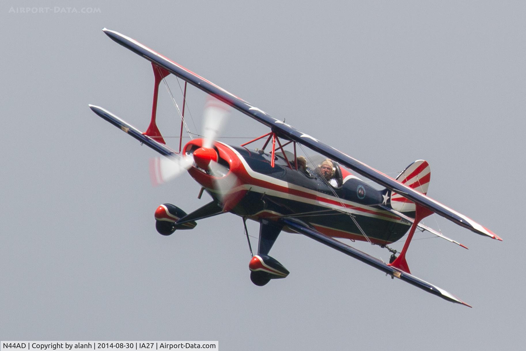 N44AD, 1979 Steen Skybolt C/N 123AD, Overhead Antique Airfield, unable to land with the runway waterlogged and closed