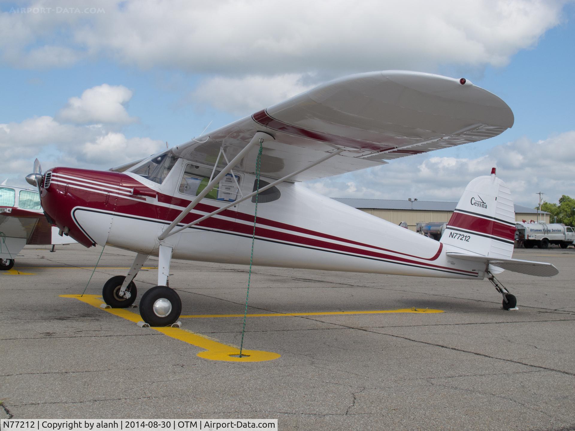 N77212, 1946 Cessna 120 C/N 11674, On the ramp at Ottumwa
