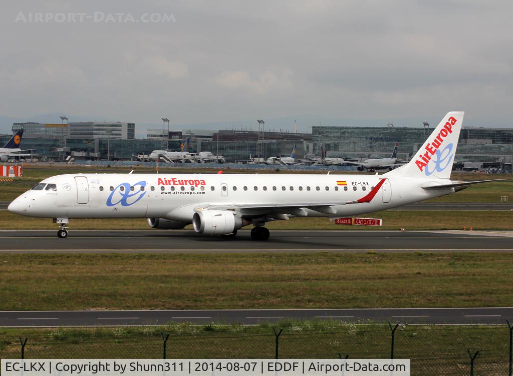 EC-LKX, 2011 Embraer 195LR  (ERJ-190-200LR) C/N 19000437, Taxiing holding point rwy 18 for departure...