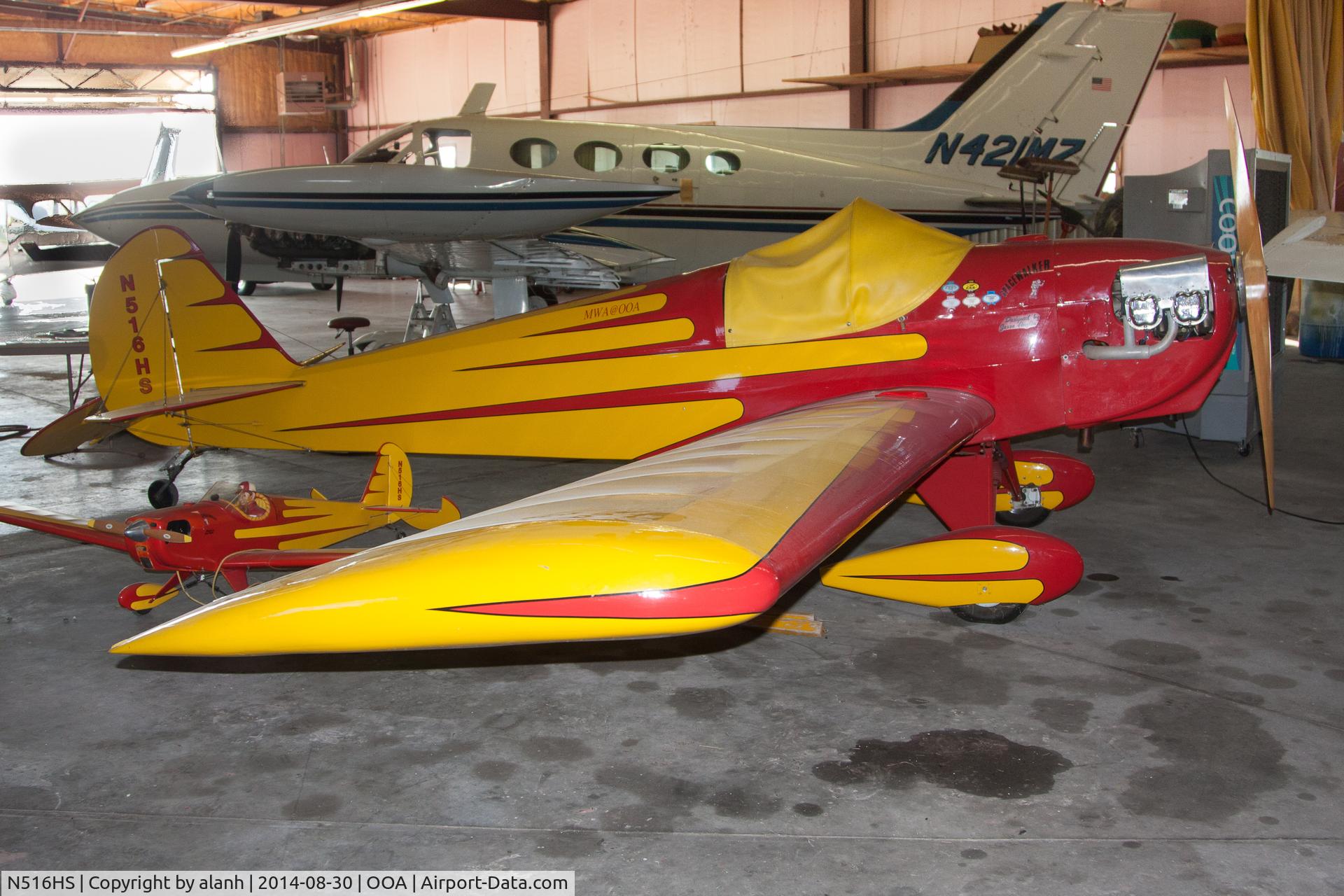 N516HS, 1988 Anglin Spacewalker C/N SW6040B, Looking as if it hasn't been out for a while, this was co-built and originally owned by Hazel Sig-Hester. She co-founded the SIG model aircraft manufacturing company with her first husband.