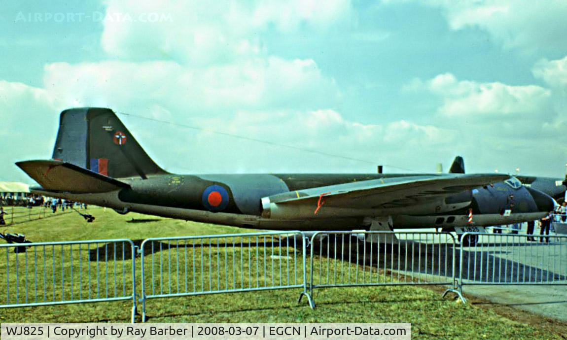 WJ825, 1954 English Electric Canberra PR.7 C/N 71444, English Electric Canberra B.2 [71340] (Royal Air Force) RAF Finningley~G 30/07/1977. From a slide.