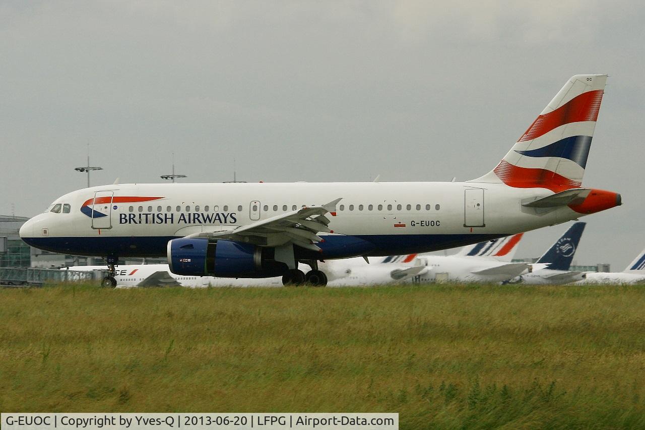 G-EUOC, 2001 Airbus A319-131 C/N 1537, Airbus A319-131, Reverse thrust landing Rwy 26L, Roissy Charles De Gaulle Airport (LFPG-CDG)