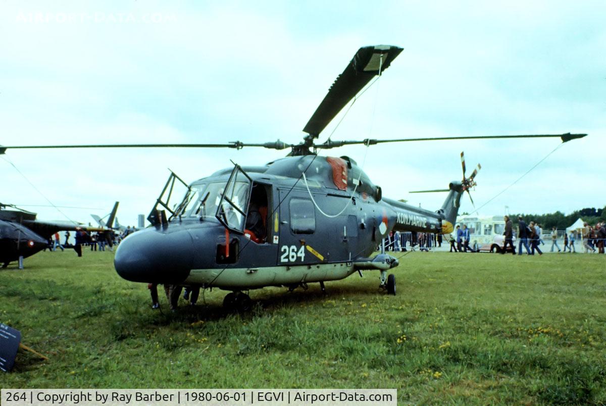 264, Westland SH-14D Lynx C/N 022, Westland Lynx SH-14D [022] (Netherlands Navy) RAF Greenham Common~G 01/06/1980. From a slide.
