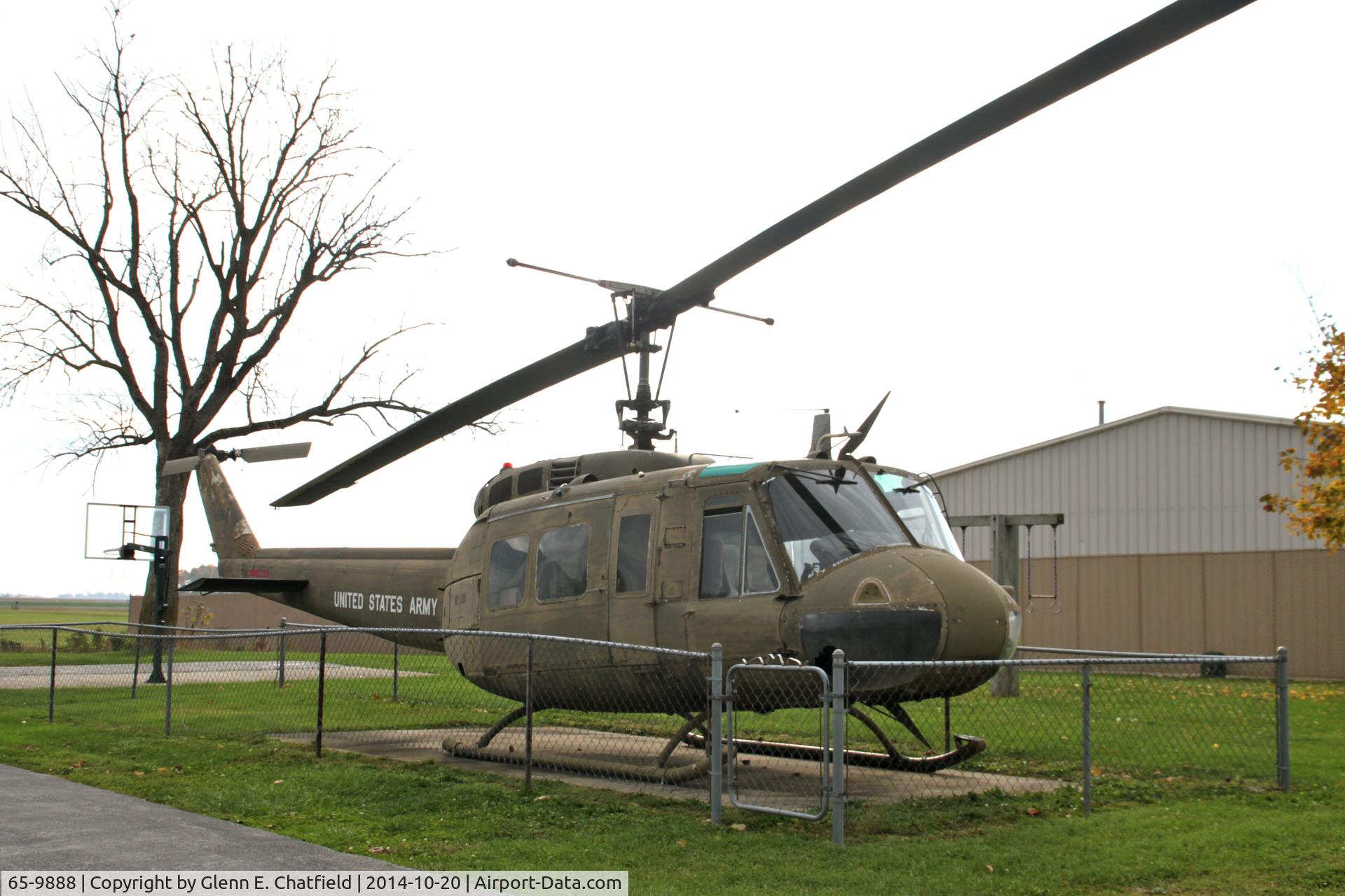 65-9888, 1965 Bell UH-1D Iroquois C/N 4932, At VFW post on SE side of Arcanum, OH