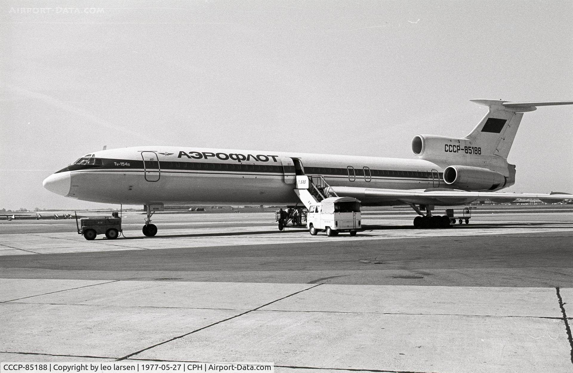 CCCP-85188, 1976 Tupolev Tu-154B C/N 76A 188, Copenhagen 27.5.77