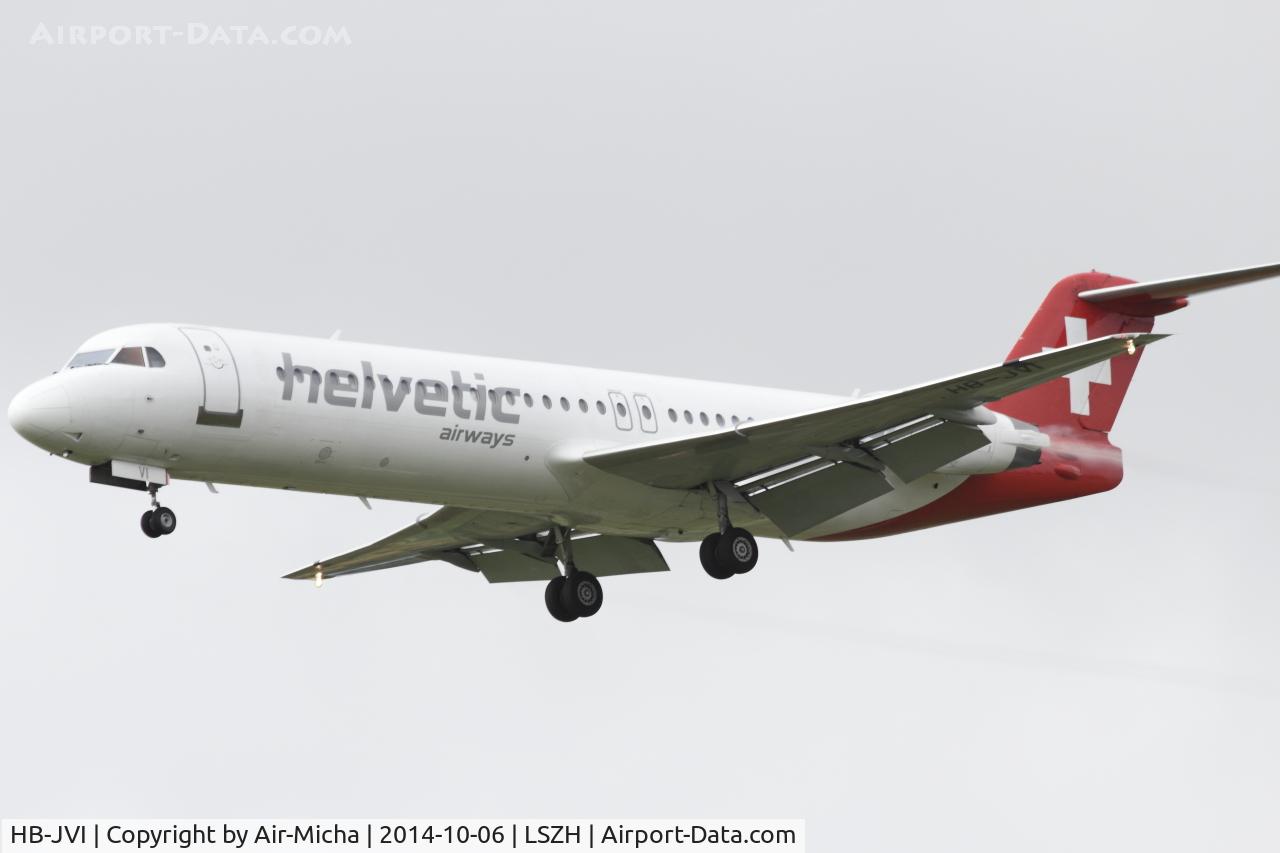 HB-JVI, 1990 Fokker 100 (F-28-0100) C/N 11325, Helvetic Airways