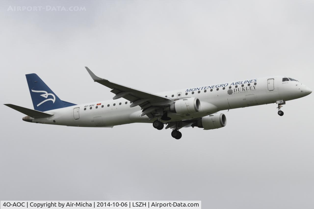 4O-AOC, 2010 Embraer 195LR (ERJ-190-200LR) C/N 19000358, Montenegro Airlines