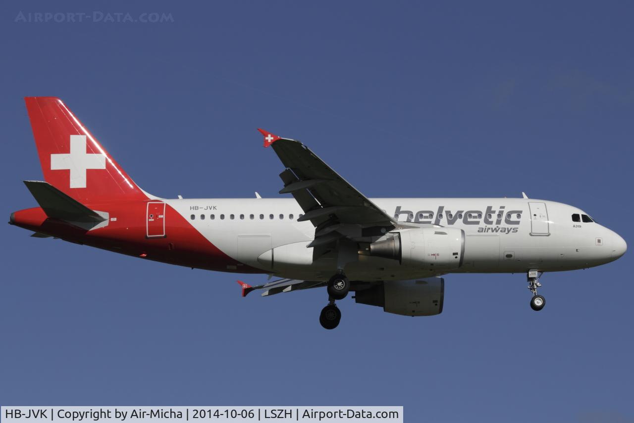 HB-JVK, 2003 Airbus A319-112 C/N 1886, Helvetic Airways