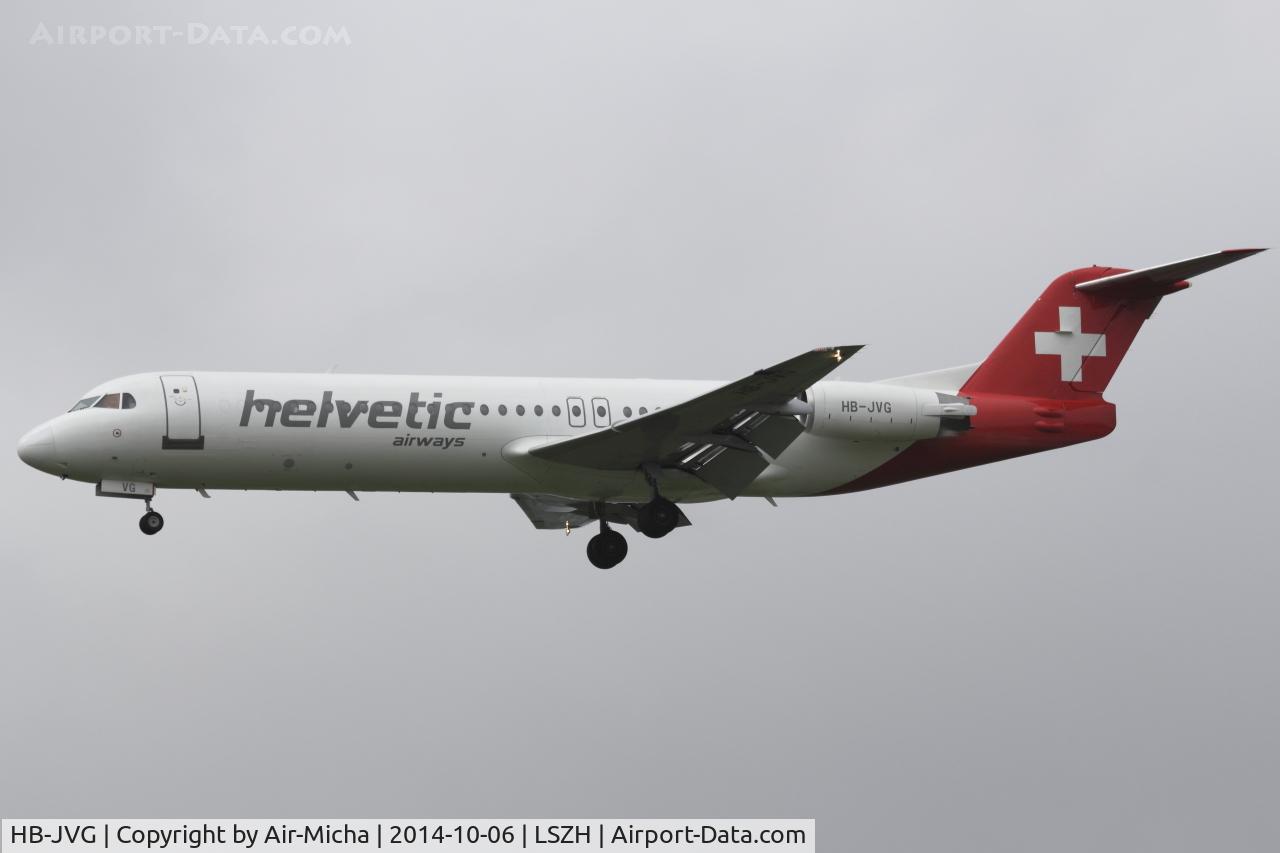 HB-JVG, 1993 Fokker 100 (F-28-0100) C/N 11478, Helvetic Airways