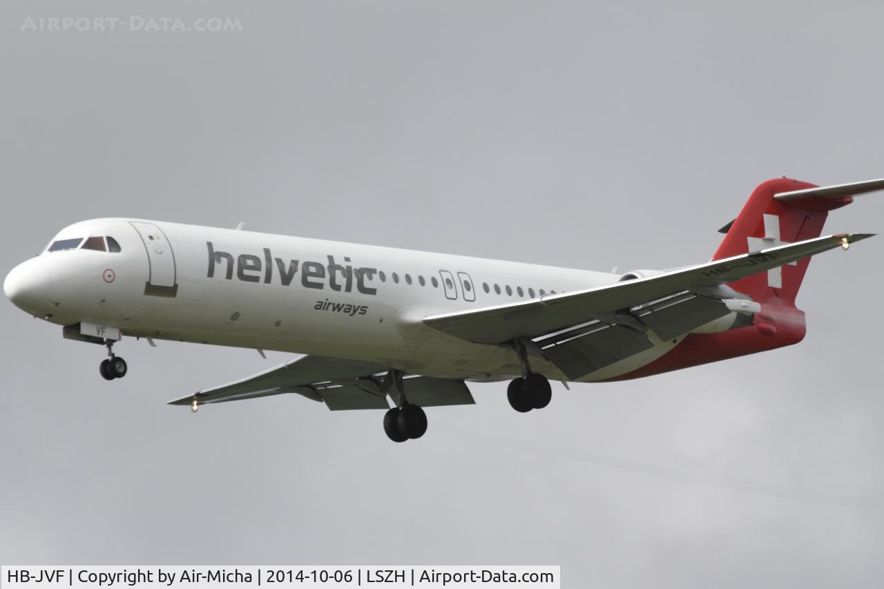 HB-JVF, 1993 Fokker 100 (F-28-0100) C/N 11466, Helvetic Airways