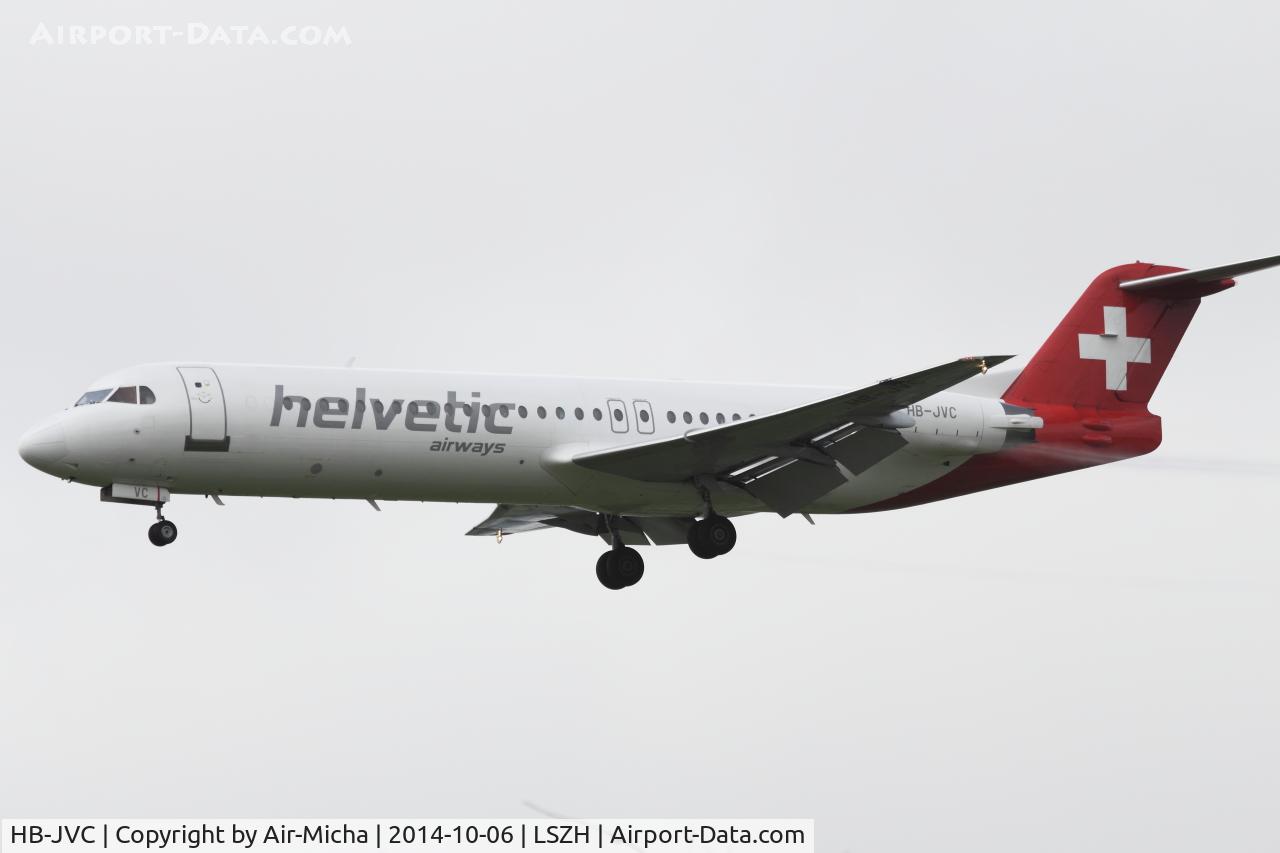 HB-JVC, 1994 Fokker 100 (F-28-0100) C/N 11501, Helvetic Airways
