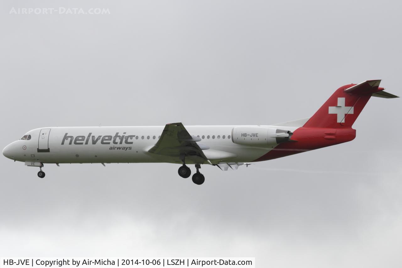 HB-JVE, 1993 Fokker 100 (F-28-0100) C/N 11459, Helvetic Airways