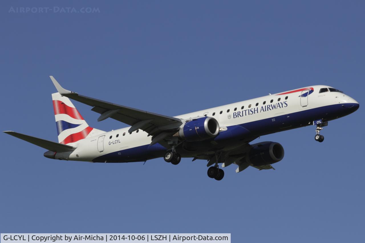 G-LCYL, 2010 Embraer 190SR (ERJ-190-100SR) C/N 19000346, BA CityFlyer