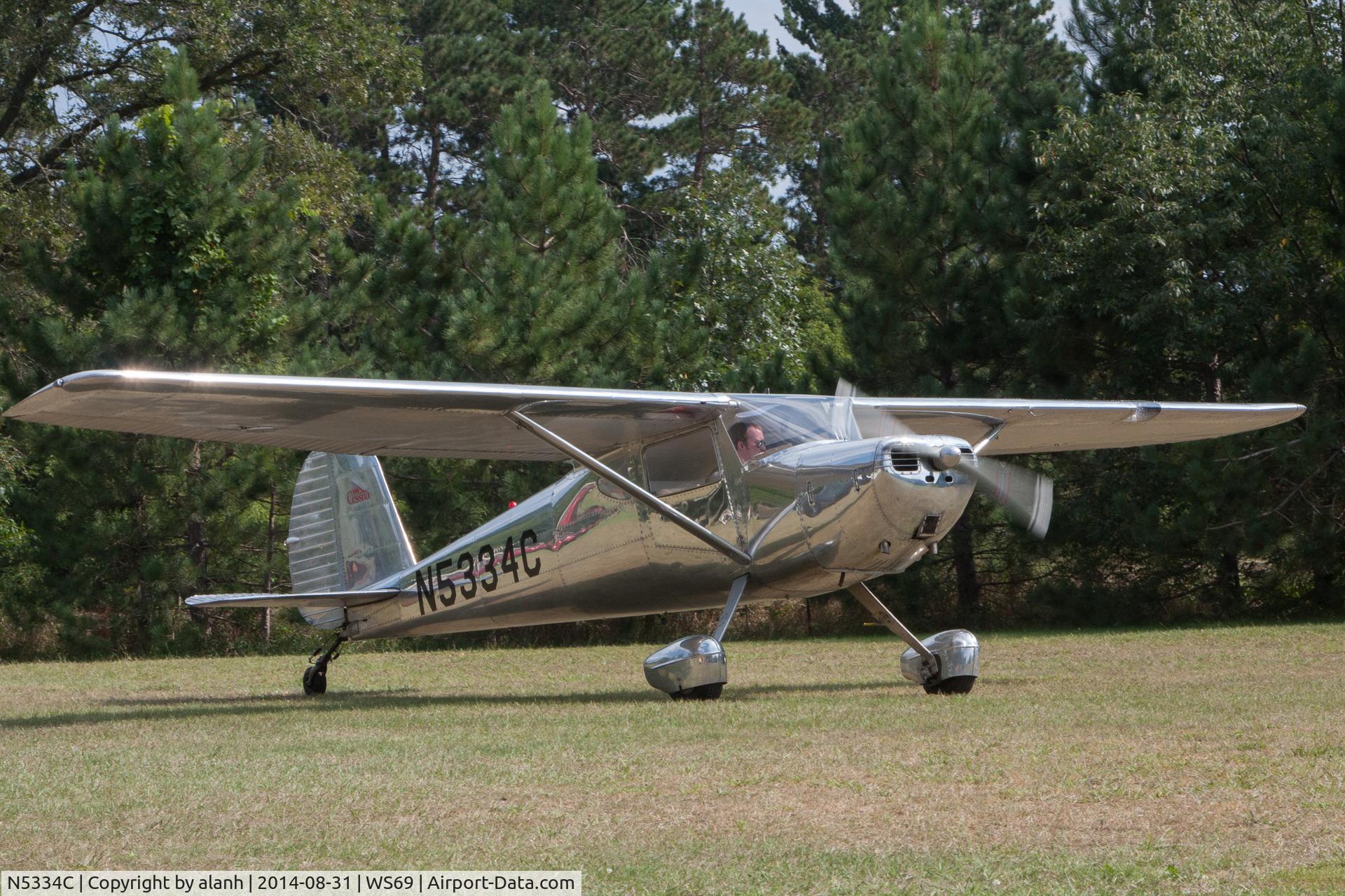 N5334C, 1950 Cessna 140A C/N 15563, Departing the Log Cabin Fly-in
