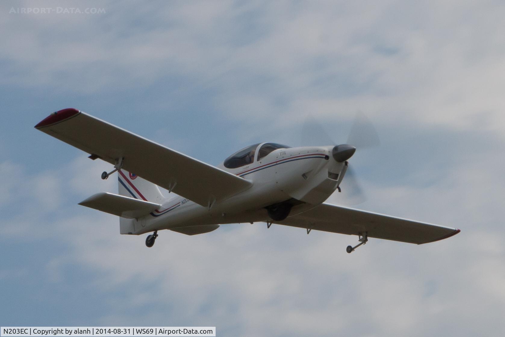 N203EC, 2003 Europa Europa XS Monowheel C/N A001, Departing Log Cabin airport