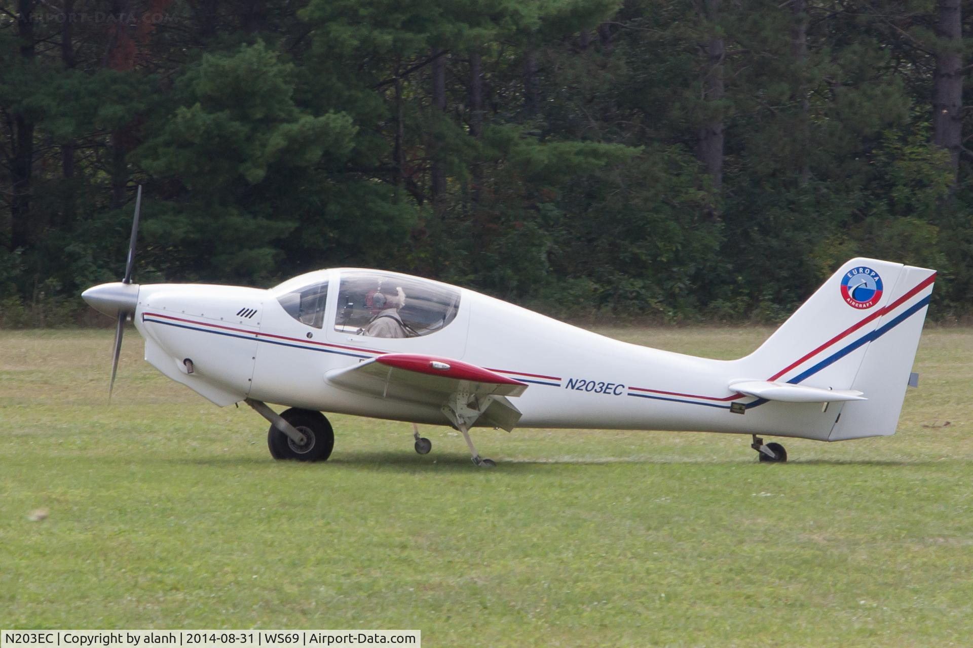 N203EC, 2003 Europa Europa XS Monowheel C/N A001, Departing Log Cabin airport