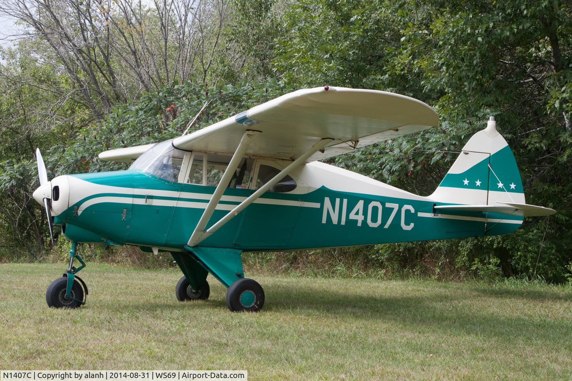 N1407C, 1953 Piper PA-22-135 Tri-Pacer C/N 22-1157, At Log Cabin fly-in