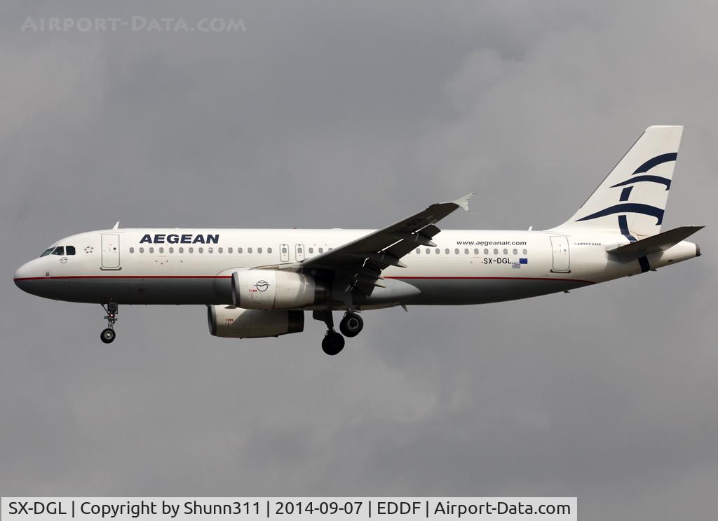 SX-DGL, 2009 Airbus A320-232 C/N 3812, Landing rwy 25L