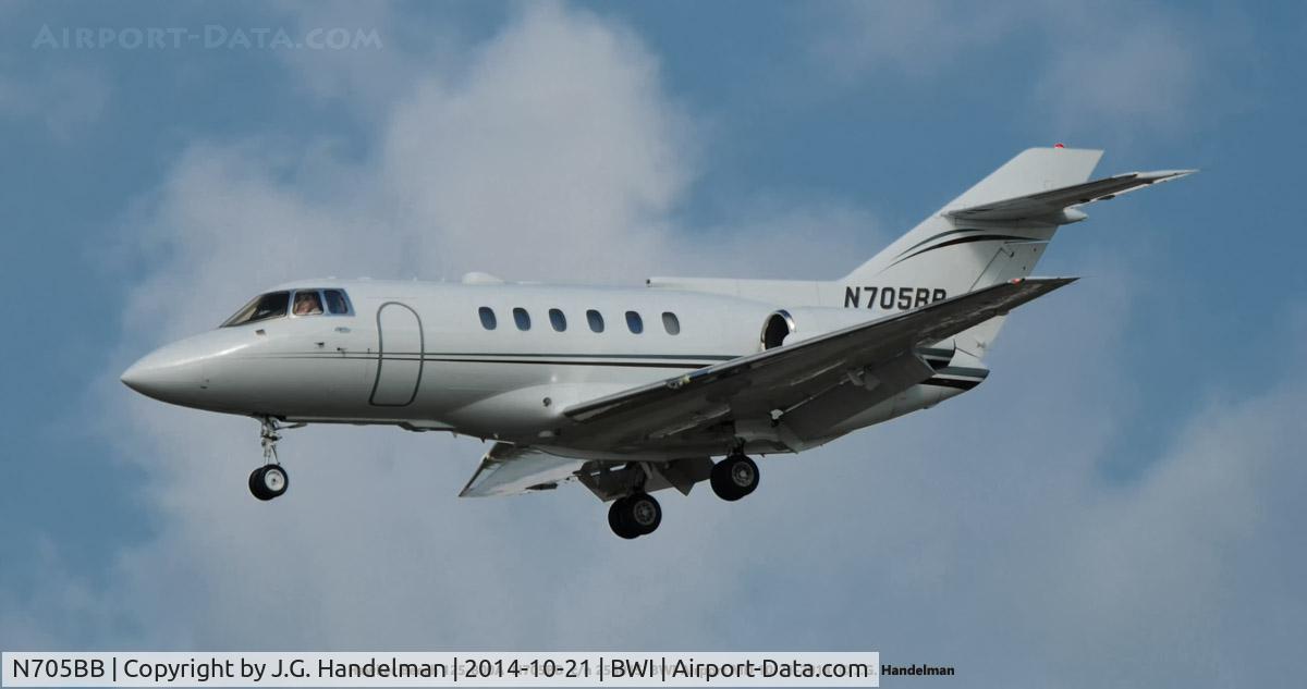 N705BB, 1984 British Aerospace BAe.125-800A C/N 258015, Approach to 28.