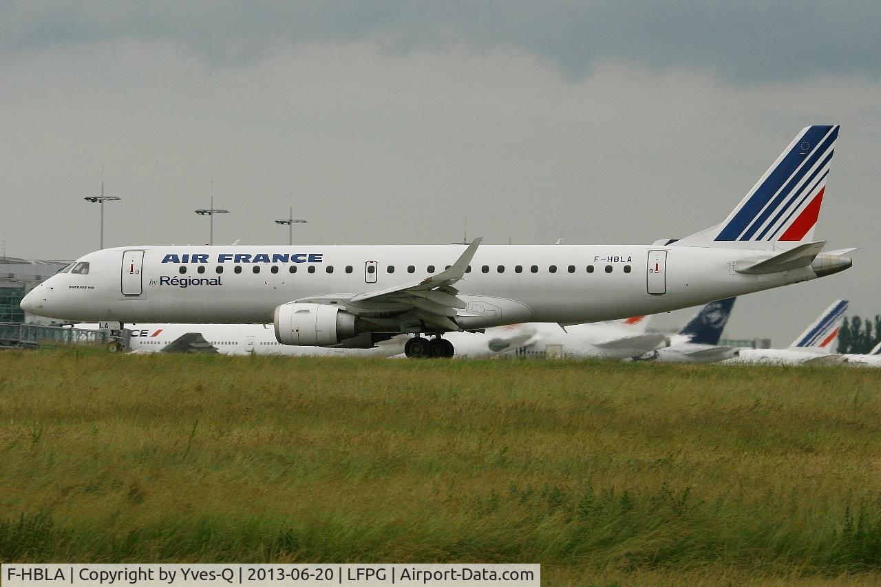 F-HBLA, 2007 Embraer 195LR (ERJ-190-200LR) C/N 19000051, Embraer ERJ-190ER, Landing Rwy 26L, Roissy Charles De Gaulle Airport (LFPG-CDG)