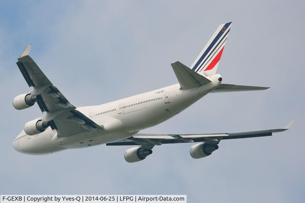 F-GEXB, 1991 Boeing 747-4B3M C/N 24155, Boeing 747-4B3M, Take off rwy 27L, Roissy Charles De Gaulle airport (LFPG-CDG)