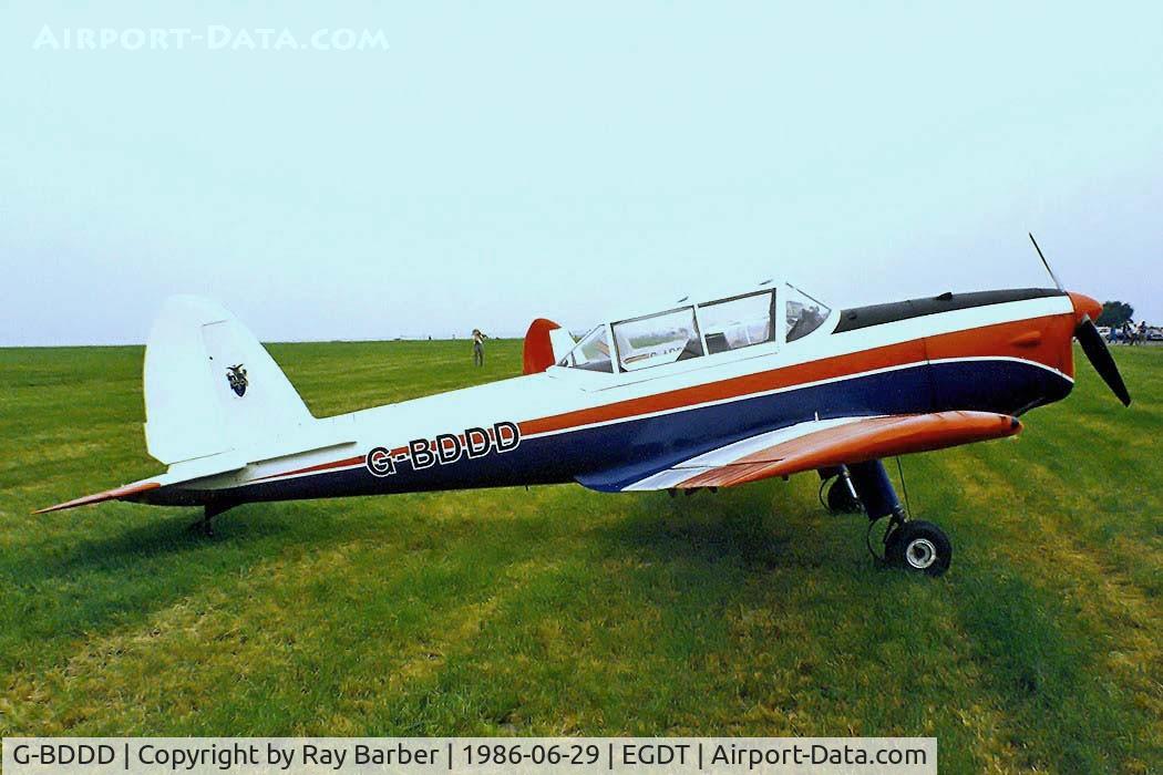 G-BDDD, 1951 De Havilland DHC-1 Chipmunk T.10 C/N C1/0326, G-BDDD   De Havilland Canada DHC-1 Chipmunk T.10 [C1/0326] Wroughton~G 29/06/86