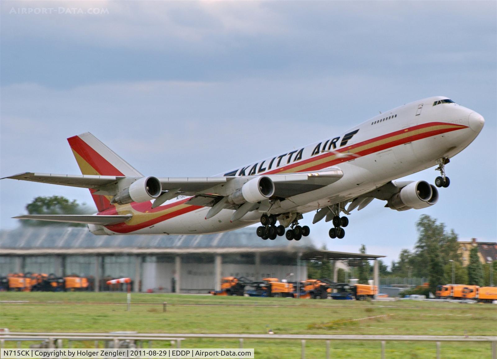 N715CK, 1982 Boeing 747-209B C/N 22447, 32 years old Conny is leaving LEJ westbound....