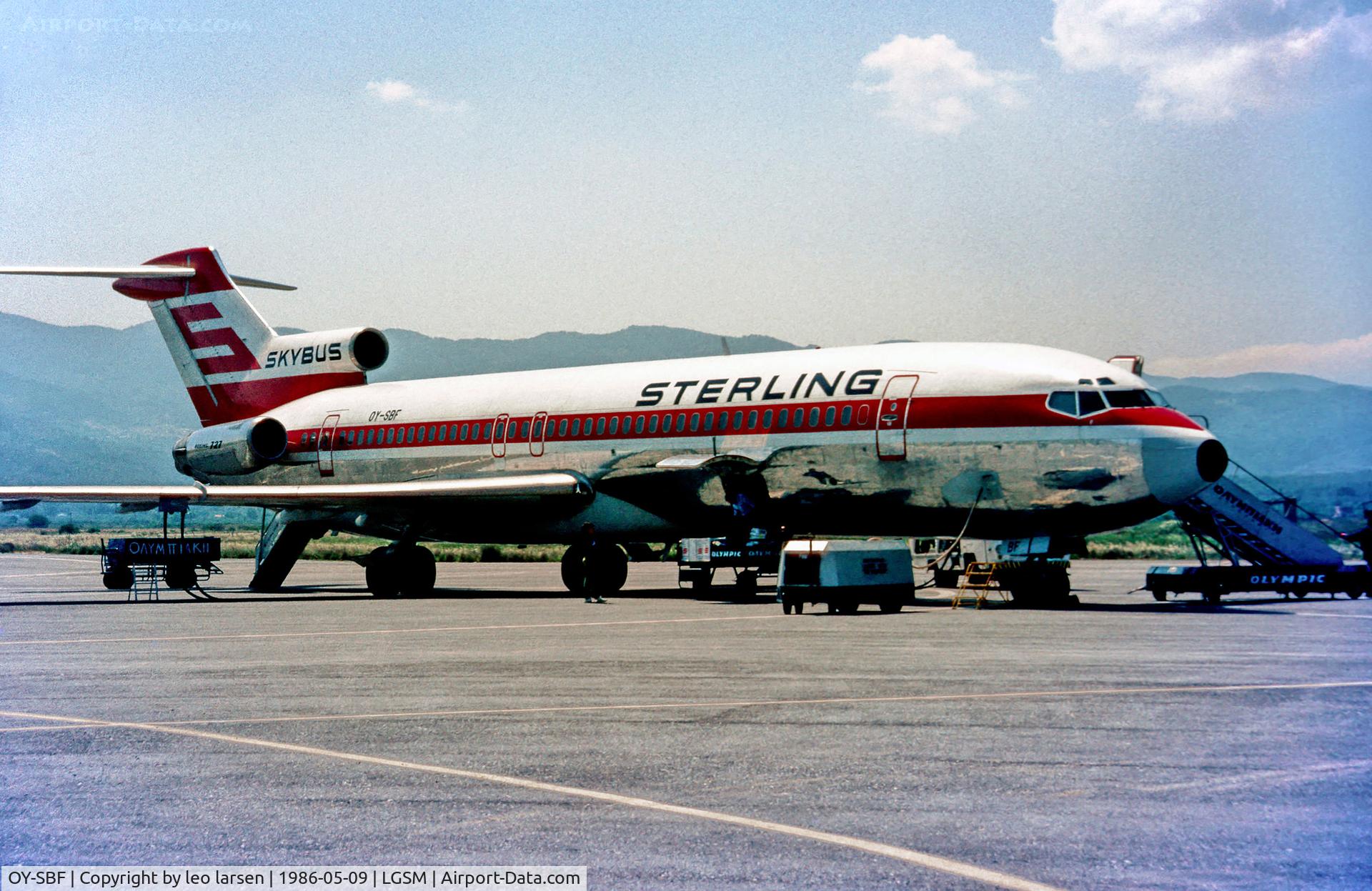 OY-SBF, 1980 Boeing 727-2J4F C/N 22080, SMI Samos 9.5.86