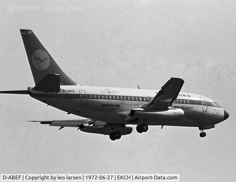 D-ABEF, 1968 Boeing 737-130 C/N 19017, Copenhagen Kastrup 27.7.72