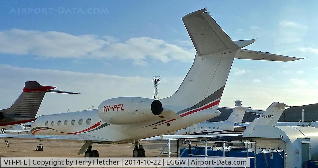 VH-PFL, Gulfstream Aerospace GV-SP (G550) C/N 5287, Gulfstream Aerospace GV-SP (G550), c/n: 5287 - a long way from home at Luton