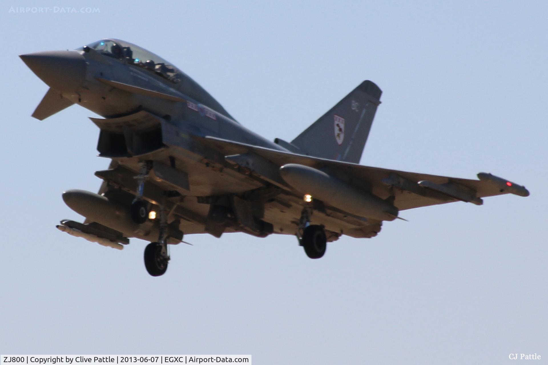 ZJ800, 2003 Eurofighter EF-2000 Typhoon T3 C/N 004/BT001, Short finals to land at RAF Coningsby EGXC - coded 'BC' of RAF 29(R) Sqn