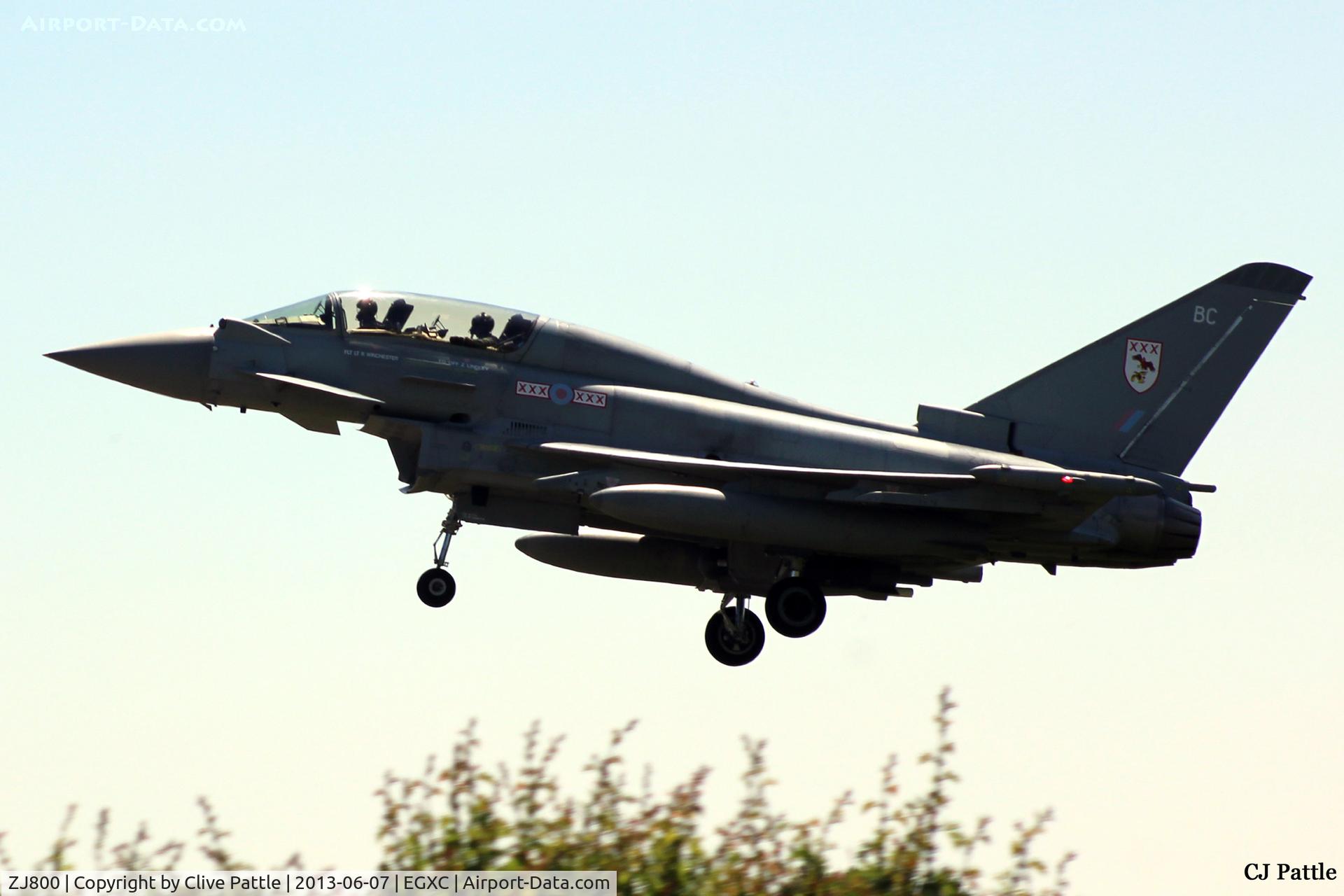 ZJ800, 2003 Eurofighter EF-2000 Typhoon T3 C/N 004/BT001, Over the fence at RAF Coningsby EGXC -  - coded 'BC' of RAF 29(R) Sqn