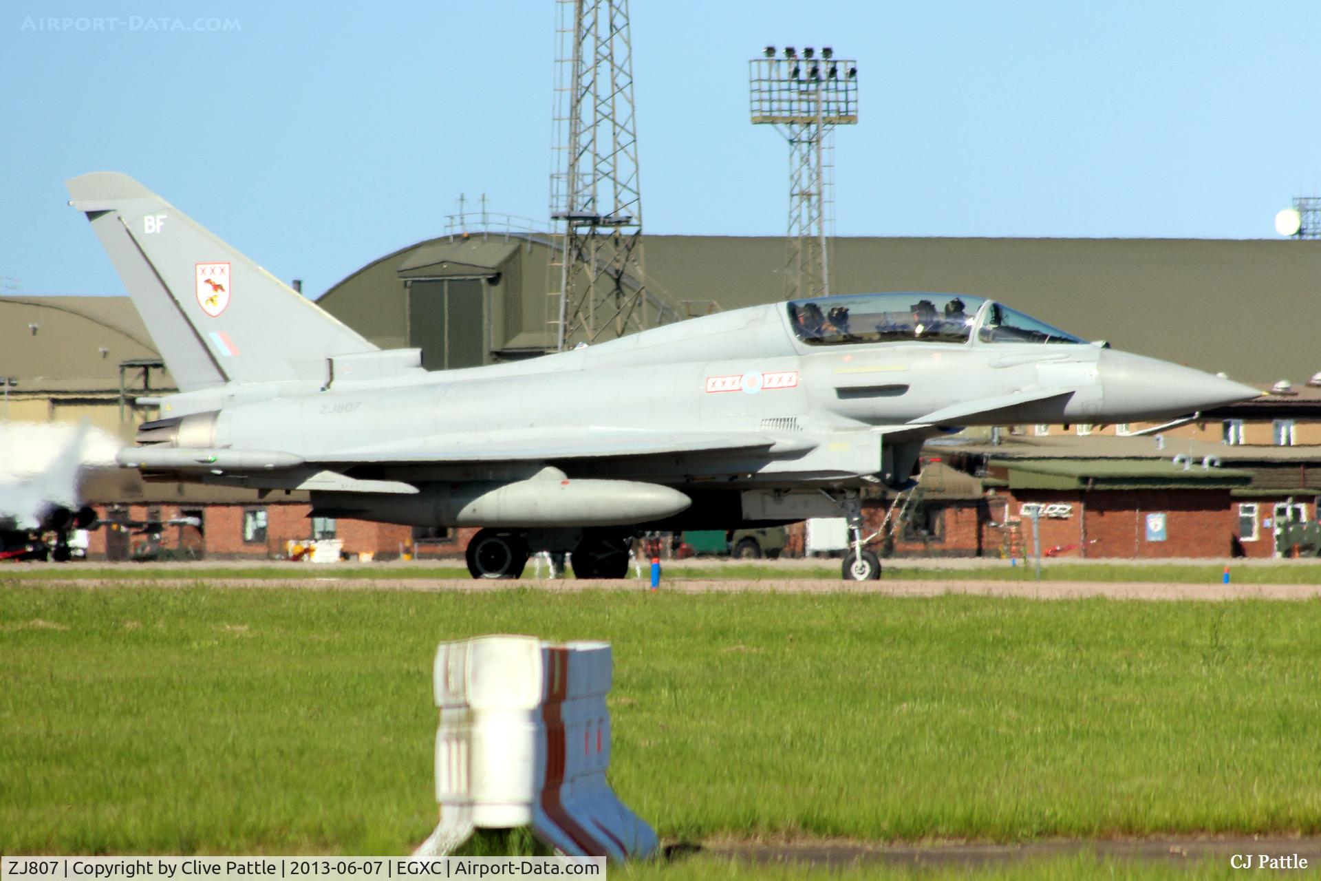 ZJ807, 2003 Eurofighter EF-2000 Typhoon T3 C/N 0025/BT008, Airfield taxy at RAF Coningsby