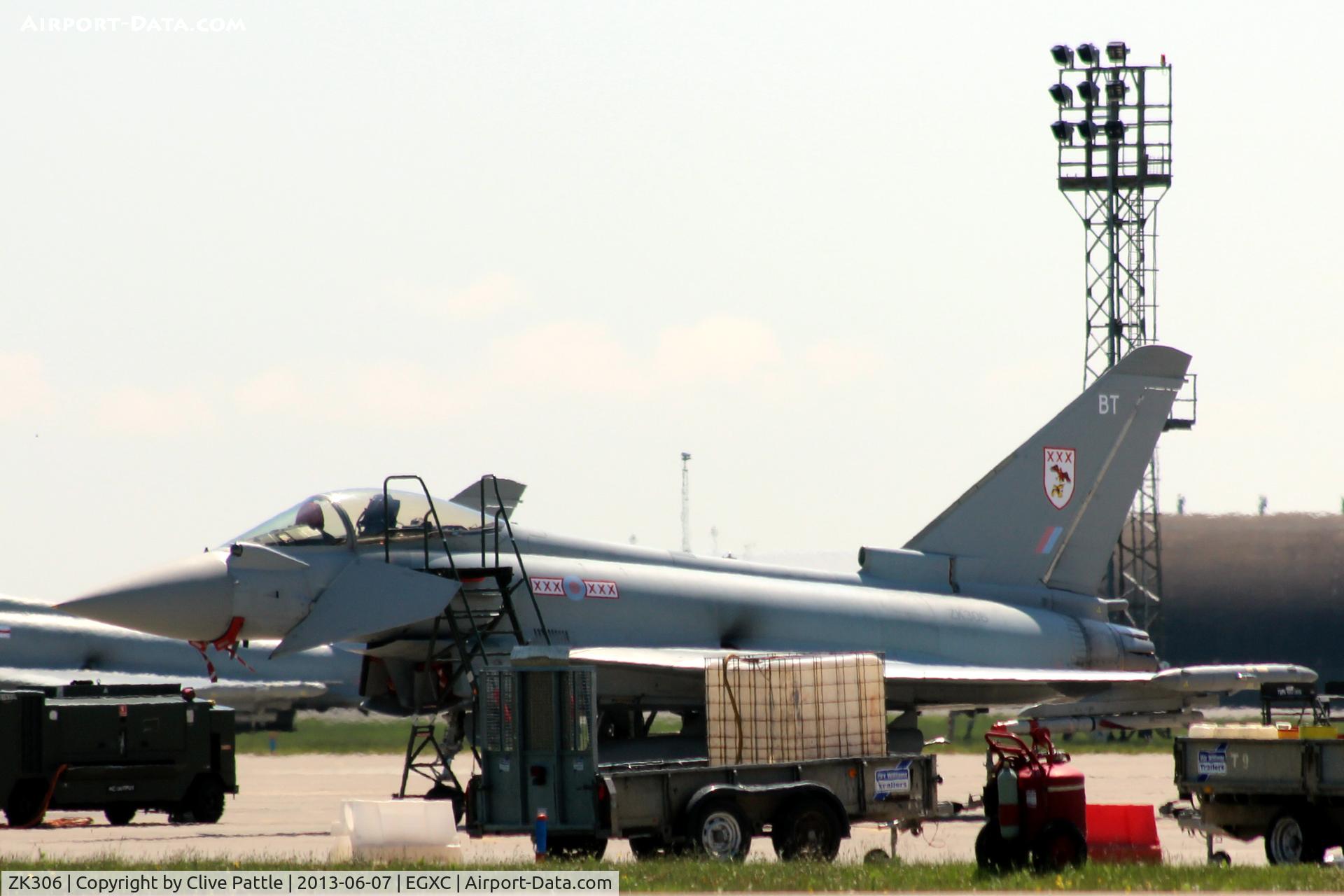ZK306, 2009 Eurofighter EF-2000 Typhoon FGR4 C/N BS057/218, On the ramp at RAF Coningsby whilst coded 'BT' with the resident 29 R Sqn RAF