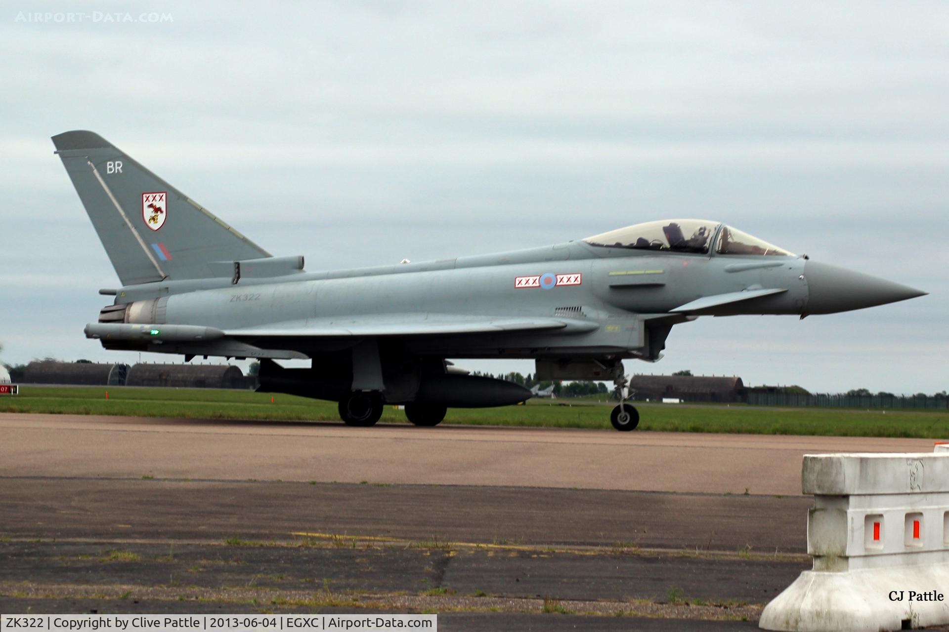 ZK322, 2011 Eurofighter EF-2000 Typhoon FGR4 C/N BS083/319, Taxy for take off at RAF Coningsby