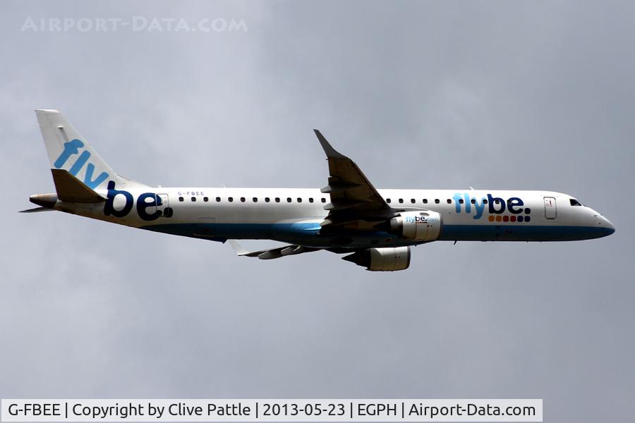 G-FBEE, 2007 Embraer 195LR (ERJ-190-200LR) C/N 19000093, Departure from Edinburgh