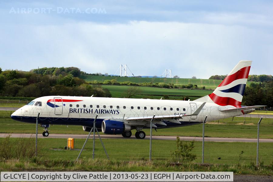 G-LCYE, 2009 Embraer ERJ-170-100STD C/N 17000296, In action at Edinburgh