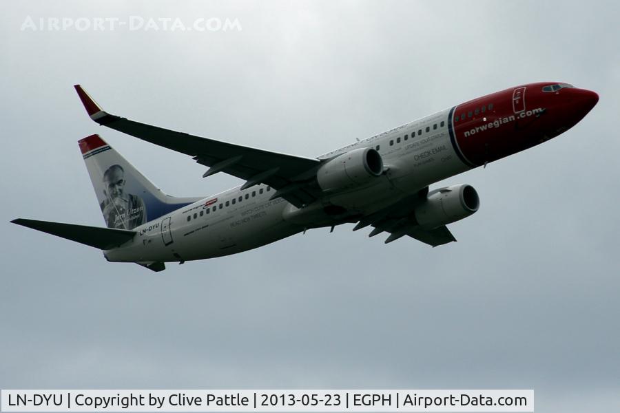 LN-DYU, 2011 Boeing 737-8JP C/N 39008, Departure from Edinburgh