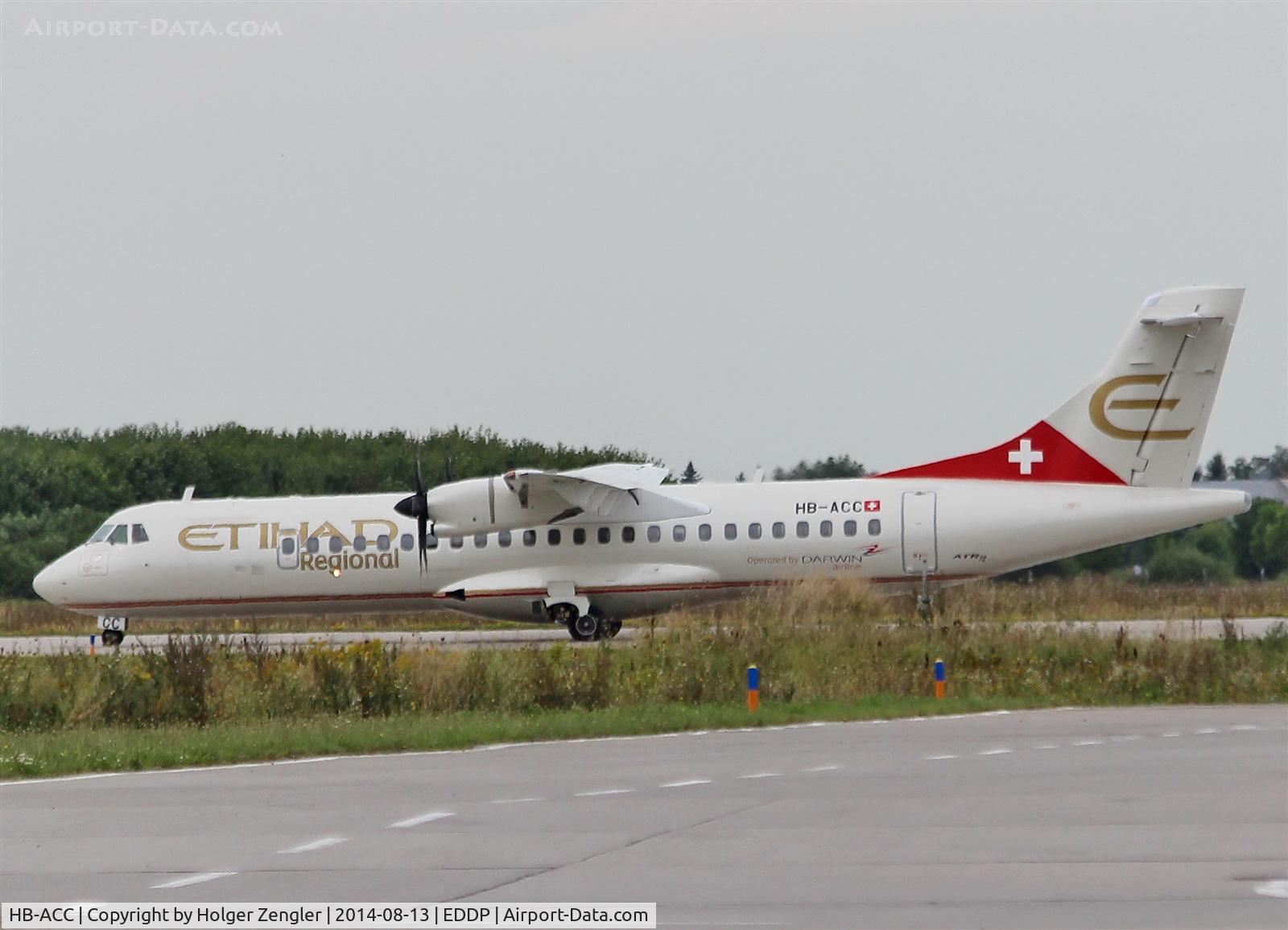 HB-ACC, 2001 ATR 72-212A C/N 664, On taxi to parking position after arrival from AMS.....