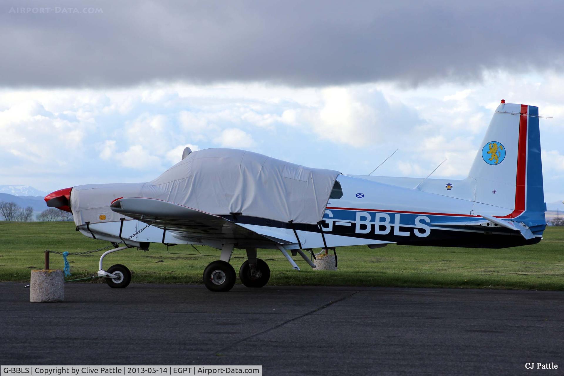 G-BBLS, 1973 Grumman American AA-5 Traveler C/N AA5-0440, Parked up at Perth EGPT