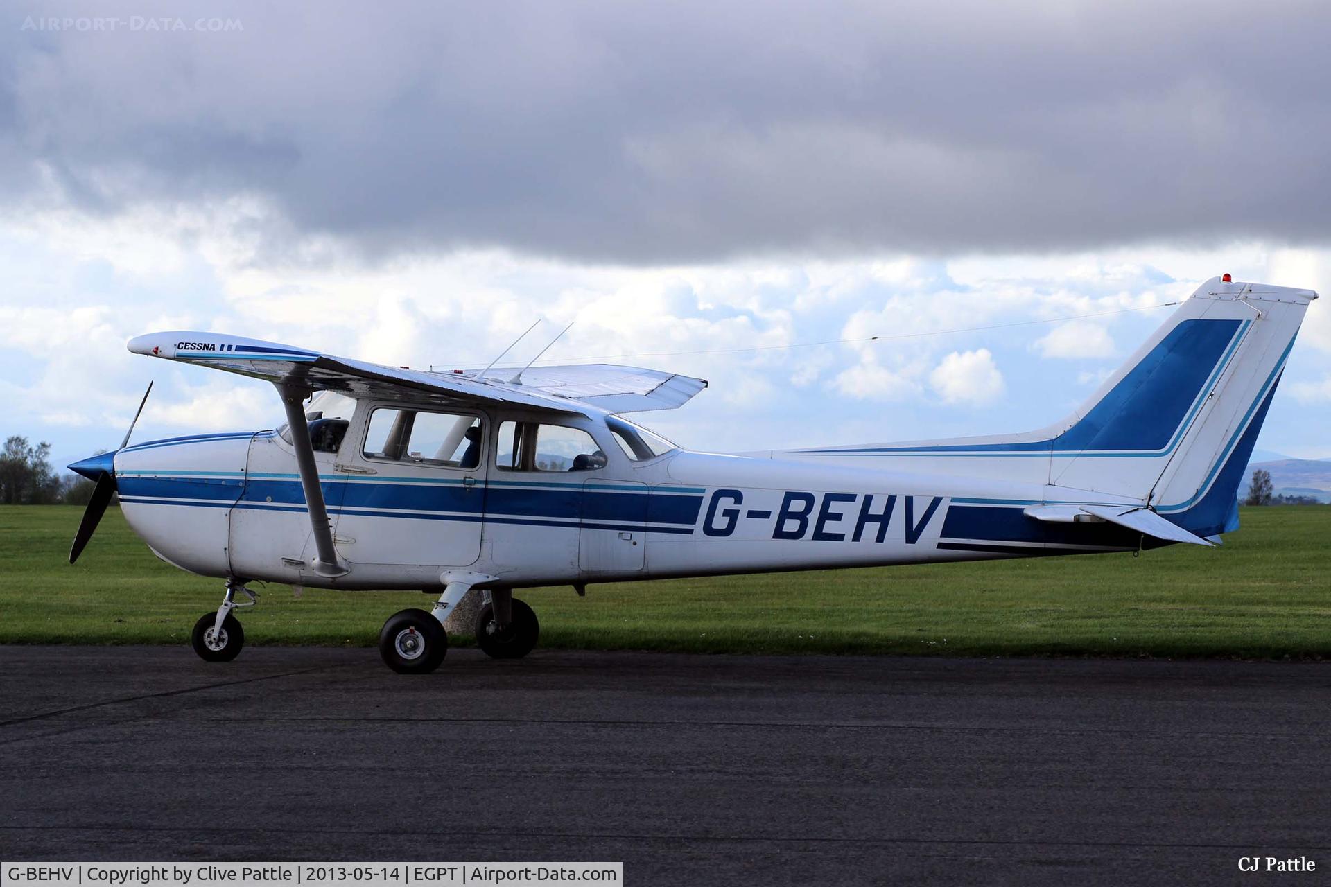 G-BEHV, 1976 Reims F172N Skyhawk C/N 1541, Parked up at dusk in Perth EGPT